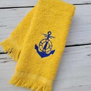 Vintage Avanti Yellow Nautical Hand Tip Towel NOS/NWT